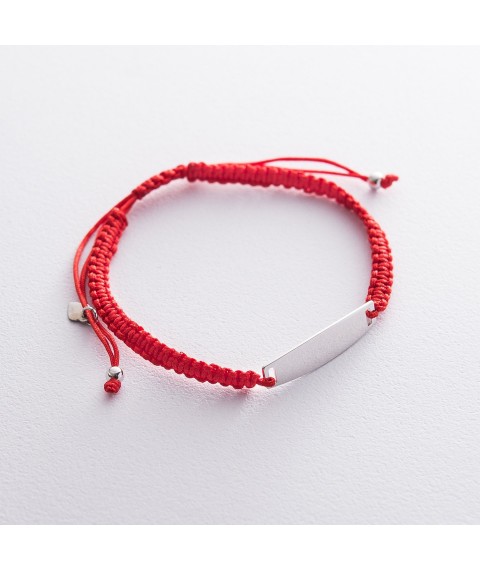 Bracelet for engraving with red thread 141414 Onyx