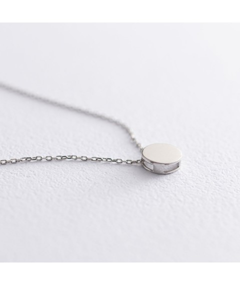Necklace "Small circle" in white gold (0.7 cm) count01745 Onyx 45