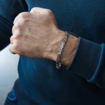 Мужской серебряный браслет (Евро Версаче 1.0 см) чо217020 Онікс 20