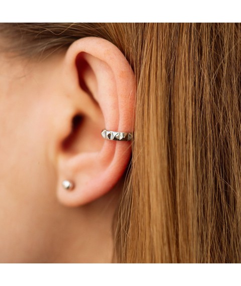 Earring - cuff "Mona" in silver 7170 RUR Onyx
