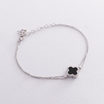 Bracelet "Clover" in white gold (onyx) b04638 Onyx 20