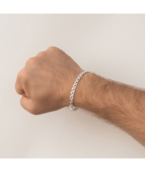 Мужской серебряный браслет (гарибальди) б021743 Онікс 20