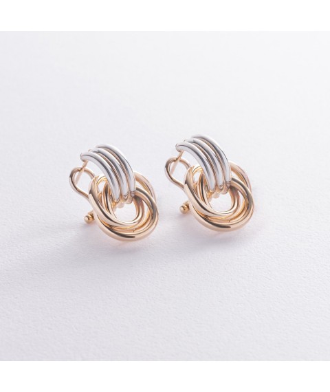 Gold earrings with Italian clasp s01290 Onix