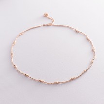 Золотое колье "Сердечки" кол01373 Онікс  45