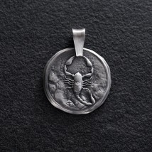 Срібний кулон "Знак зодіаку Скорпіон" 133221скорпіон Онікс