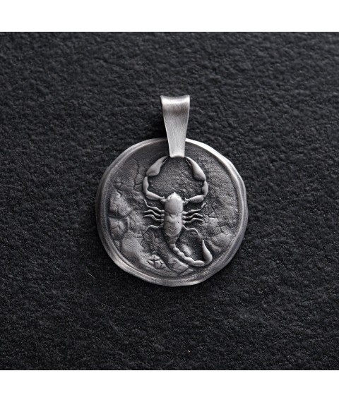 Silver pendant "Zodiac sign Scorpio" 133221scorpio Onyx