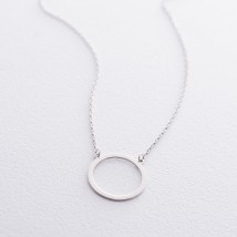 Silver necklace "Circle" 18907 Onyx 40