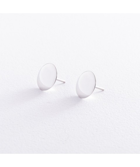 Gold earrings - studs "Circles" s05775 Onyx
