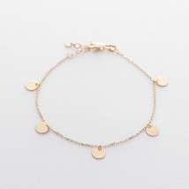 Gold bracelet with coins b04146 Onix 21.5