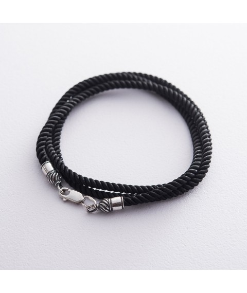 Silk cord with silver clasp (3mm) 18400 Onix 45