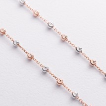 Серьги "Шарики на цепочке" (красное, белое золото) с09371 Онікс