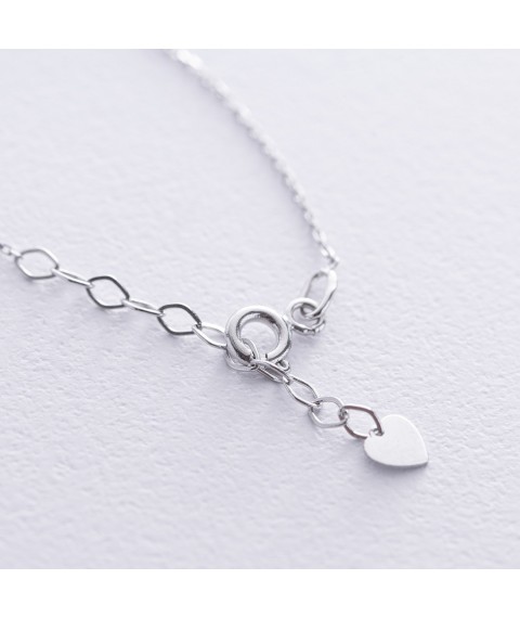 Anklet "Heart" in white gold b05346 Onix 26