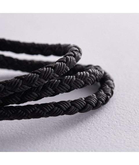 Шелковый шнурок с серебряной застежкой 18716 Онікс  50
