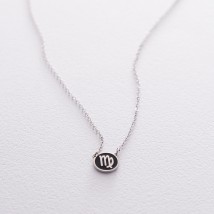 Серебряное колье "Знак зодиака Дева" 18974діва Онікс  42