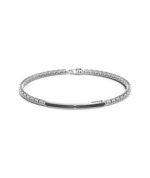 Silver men's bracelet ZANCAN EXB727 Onyx 20.5