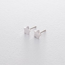 Gold stud earrings with stars s06184 Onyx