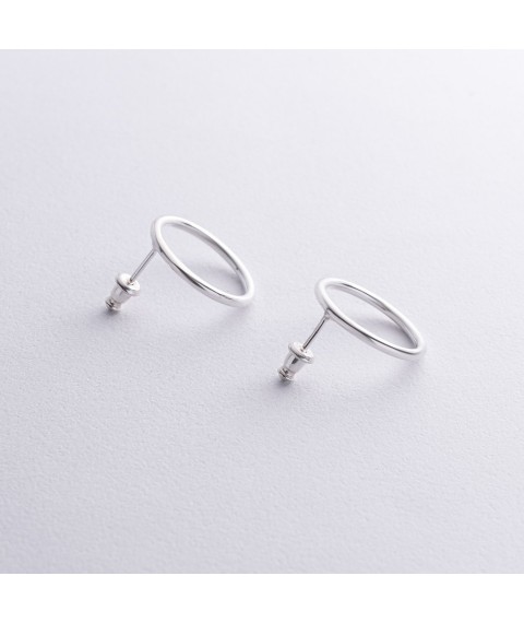 Earrings - studs Big circle in silver 1.9 cm 122547 Onyx