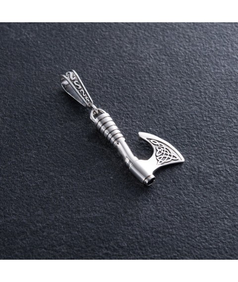 Silver pendant "Axe of Perun" 093 Onyx