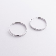 Серьги - кольца в серебре 123428 Онікс