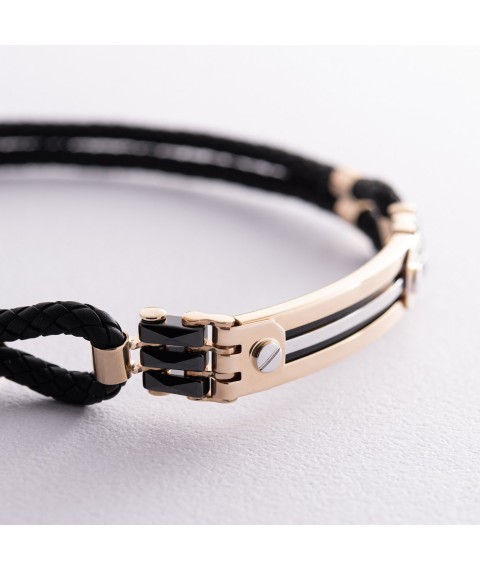 Rubber bracelet (onyx, ceramics) b03978 Onyx 20
