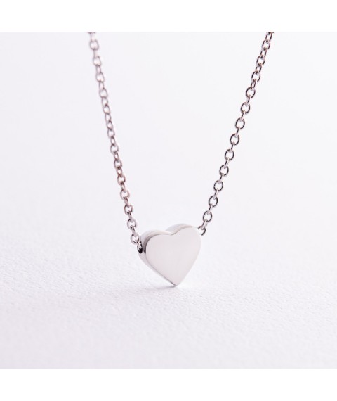Silver necklace "Heart" 1089 Onyx 40