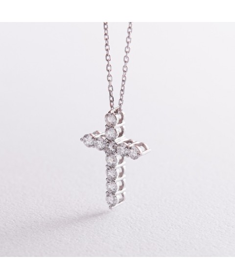 Gold necklace "Cross" with diamonds 112841121 Onix 45
