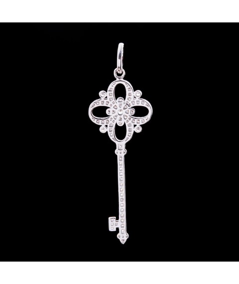 Silver pendant "Clover" with cubic zirconia 132229 Onyx