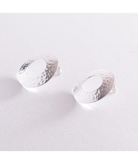 Silver earrings - studs "Teona" 123186 Onyx