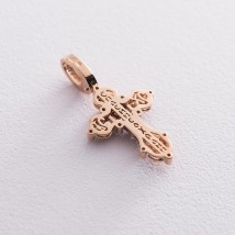 Православный крест "Распятие. Спаси и Сохрани" (эмаль, фианиты) 270052Е Онікс