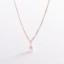 Necklace with pearl (yellow gold) count02401 Onix 45