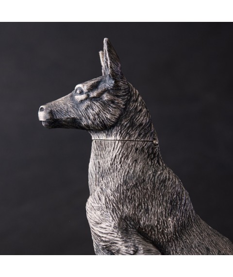 Handmade silver figure "Kangaroo" 23163 Onyx