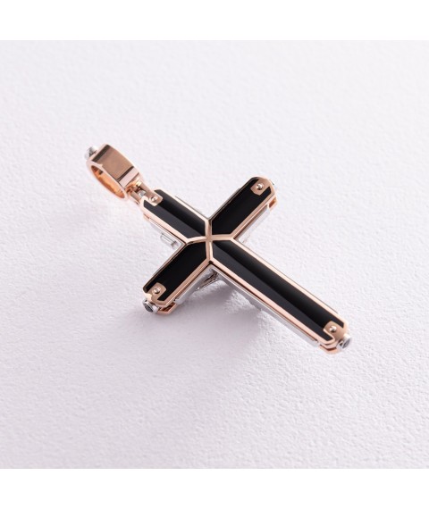 Orthodox gold cross "Crucifixion" 129742422 Onyx