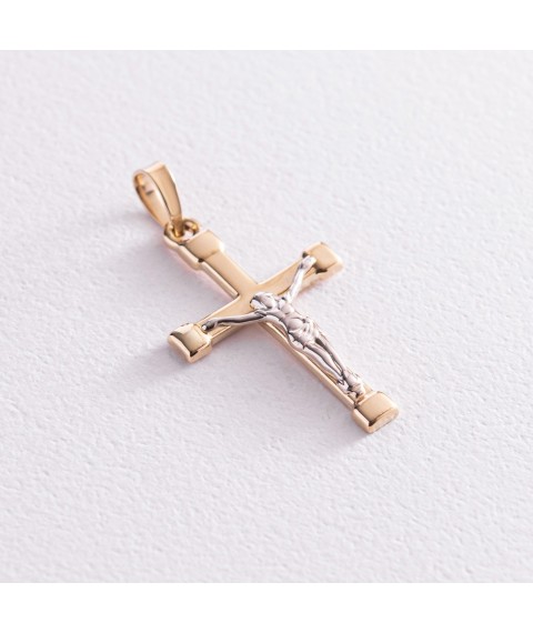 Gold cross with crucifix p03671 Onyx