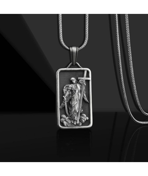 Silver pendant "Archangel Michael" (engraving possible) 133178 Onyx