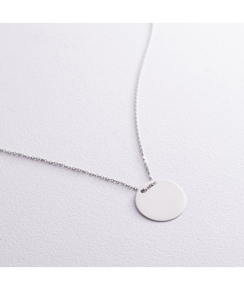 Necklace "Coin" in white gold (engraving possible) count02277 Onyx 45
