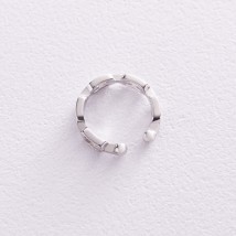 Earring - cuff "Chain" in white gold s08159 Onyx
