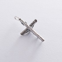 Православный крест из серебра с чернением 13108 Онікс