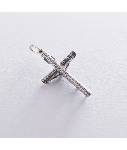 Православний хрест зі срібла з чорнінням 13108 Онікс