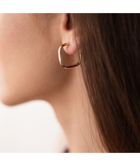 Gold earrings - studs "Rebecca" s07980 Onix