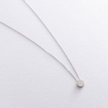Necklace "Small circle" in white gold (0.7 cm) count01745 Onyx 45