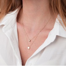 Necklace "Small circle" with one cubic zirconia (yellow gold) count01563 Onyx 42