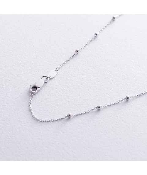 Necklace "Rosary" in white gold kol02218 Onyx 45