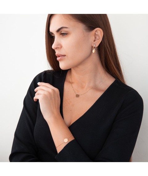 Necklace "Coin" in yellow gold (engraving possible) count02041 Onyx 45