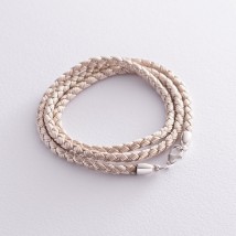 Silk cord with silver clasp 18715 Onix 55