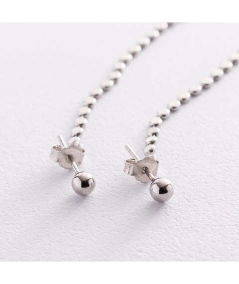 Silver dangling earrings 123040 Onyx