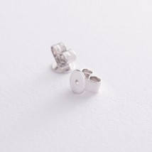 Gold stud earrings "Clover" (sapphire, diamond) sb0215gl Onyx
