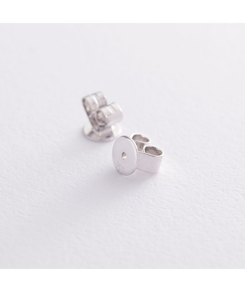 Gold stud earrings "Clover" (sapphire, diamond) sb0215gl Onyx