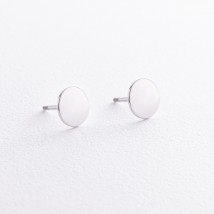 Срібні сережки - пусети "Круг" OR118110 Онікс