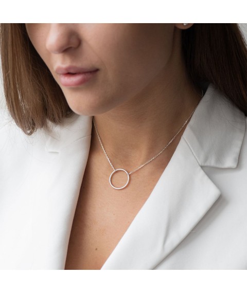 Silver necklace "Cycle" 181045 Onyx 40
