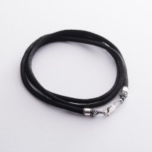 Silk cord with silver clasp (3mm) 18432 Onyx 40